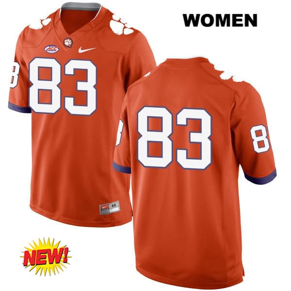 Women's Clemson Tigers #83 Jesse Fisher Stitched Orange New Style Authentic Nike No Name NCAA College Football Jersey OTX4146HL
